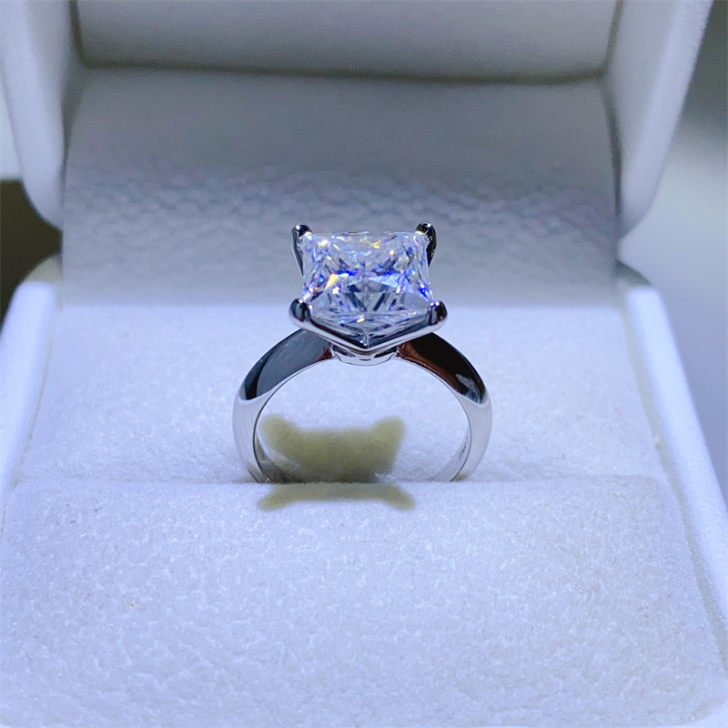 Women's S925 Sterling Silver Colorful Moissanite Ring, Elegant Gift